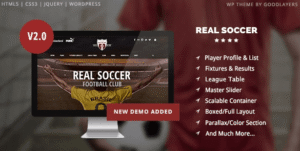 Real Soccer - Sport Clubs WordPress