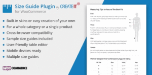 WooCommerce Product Size Guide