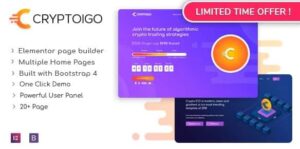 Cryptoigo - Cryptocurrency WordPress Theme With Elementor Page Builder