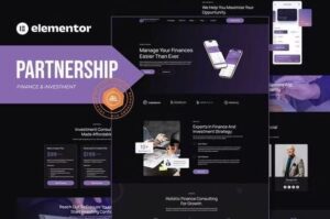 Partnership - Finance & Investment Consultant Elementor Template Kit
