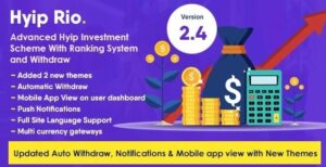 Hyip Rio - Advanced Hyip Investment Scheme With Ranking System and Automatic Withdraw