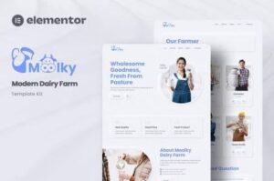 Moolky - Modern Dairy Farm Elementor Template Kit