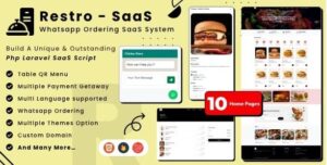 Restro SaaS - Multi Restaurant Online WhatsApp Food Ordering System SaaS