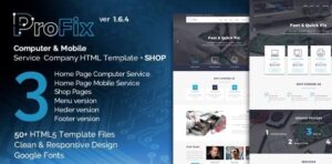ProFix - Computer & Mobile Phone Repair Service Company + Shop HTML5 Template