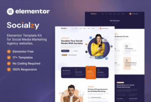 Socialzy – Social Media Marketing Agency Elementor Template Kit